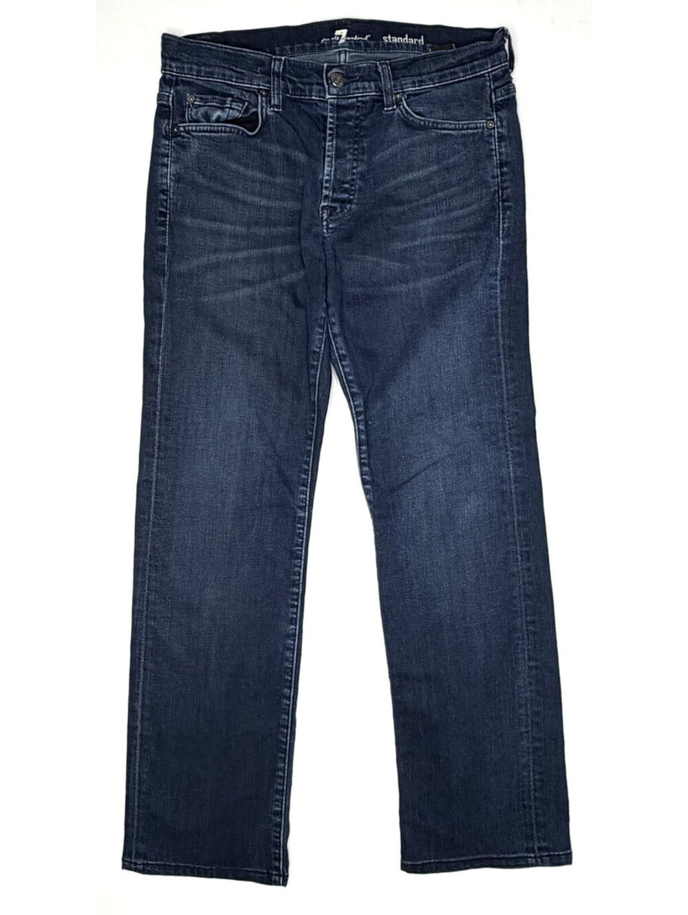Men's Seven for All Mankind Size 31 Standard Button Fly Blue Denim Jeans P104